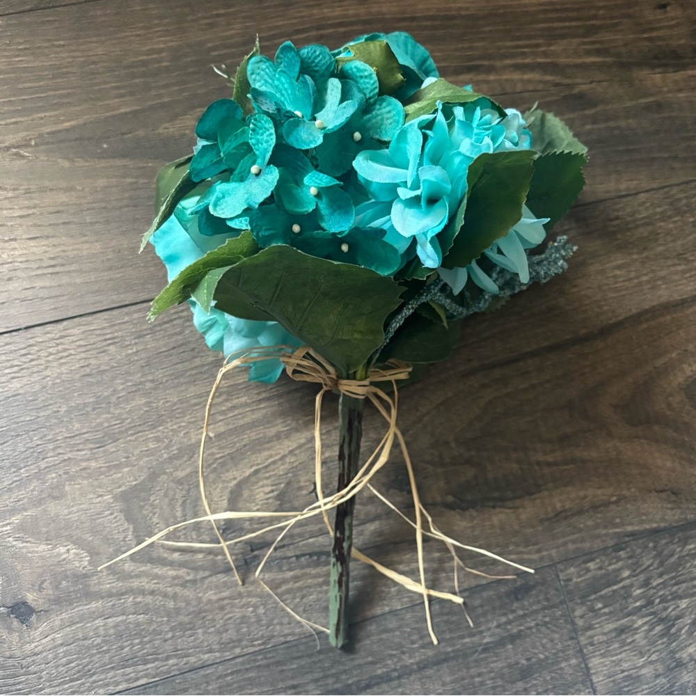 Elegant Teal Artificial Floral Bouquet